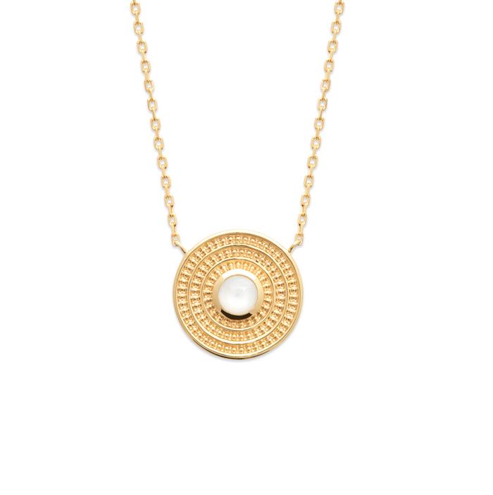 18K Yellow Gold Plated Round Necklace