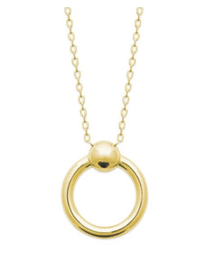 18K Yellow Gold Plated Open Circle Necklace