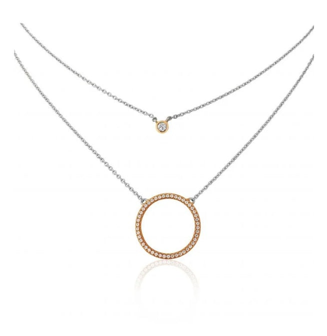 Waterford Crystal Rose Gold Cubic Zirconia Necklace.