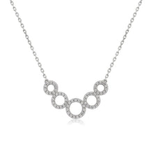 Load image into Gallery viewer, Waterford Crystal Sterling Silver White Cubic Zirconia Set 3 Open Circle Necklace
