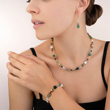 Load image into Gallery viewer, Necklace GeoCUBE® Swarovski® Crystals &amp; Gemstones green-beige
