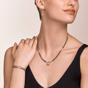 Necklace 4-in-1 Ball Stainless Steel Chain & Hematite gold