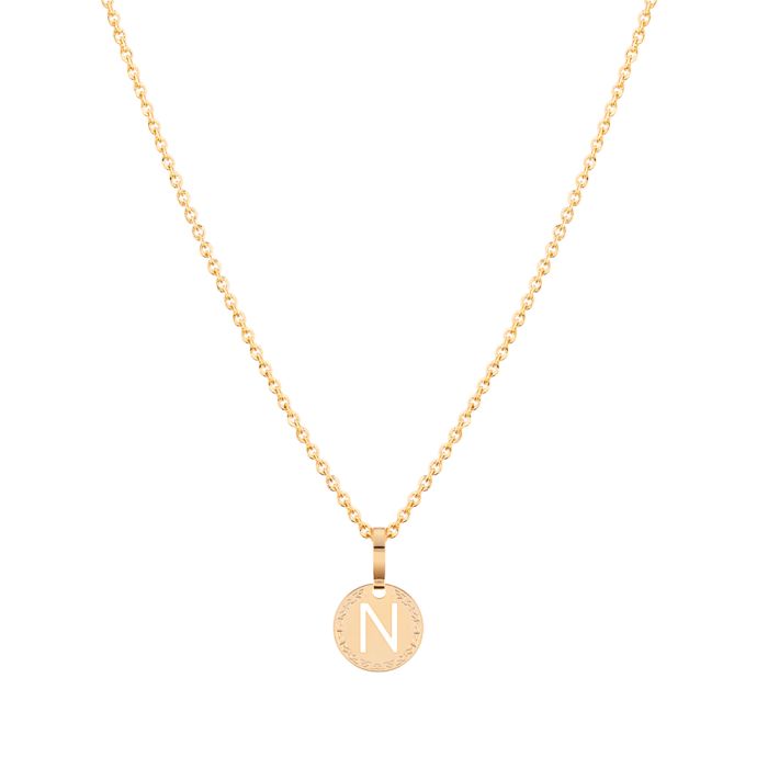 My World Yellow Gold Plated Necklace with  Letter 