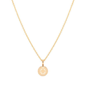 My World Yellow Gold Plated Necklace with  Letter "O" on Disc