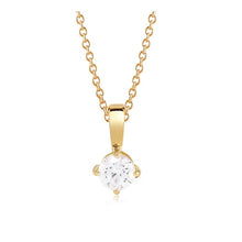 Load image into Gallery viewer, Sif Jakobs Pendant Princess Round 18K Gold Plated With White Cubic Zirconia
