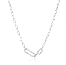Load image into Gallery viewer, Sif Jakobs Sterling Silver Open Oval cz set Necklace
