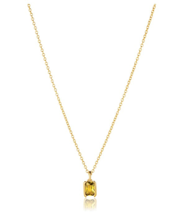 NECKLACE ROCCANOVA PICCOLO - 18K GOLD PLATED, WITH YELLOW ZIRCONIA