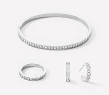 Load image into Gallery viewer, Bangle stainless steel &amp; crystals slim silver crystal 17
