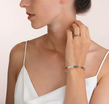 Load image into Gallery viewer, Bangle stainless steel rose gold &amp; crystals pavé strip multicolour
