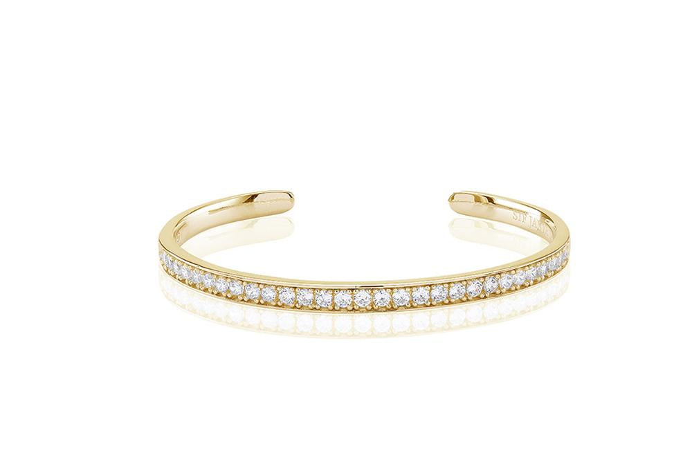 Sif Jakobs Bangle Simeri 18K Gold Plated With White Cubic Zirconia