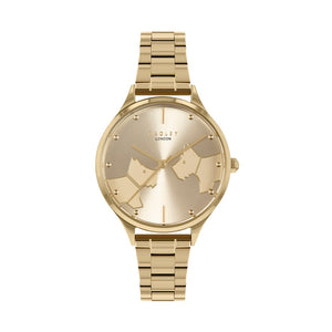 Radley Yellow Gold Printed  round Face Watch.