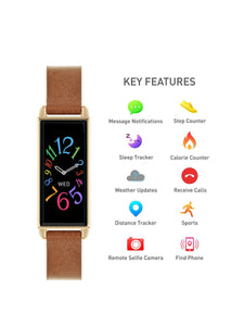 Reflex Active Series 2 Smart Watch with Colour Touch Screen and Brown Strap