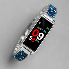 Load image into Gallery viewer, Reflex Active Series 2 Smart Watch with Colour Touch Screen and Blue Glitter Strap
