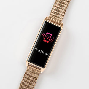 Series O2 Rose Gold mesh bracelet has a slim silhouette yet packs in all essential features.