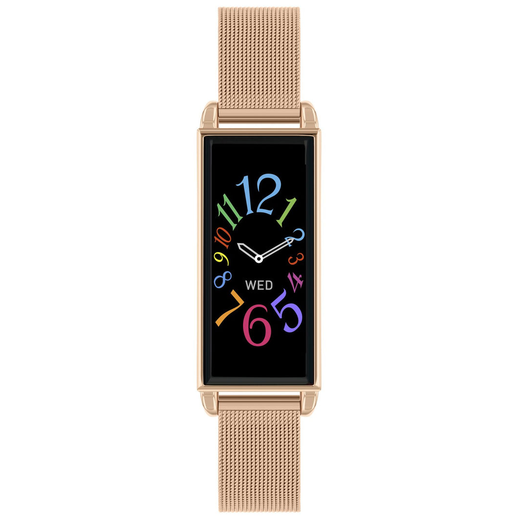 Series O2 Rose Gold mesh bracelet has a slim silhouette yet packs in all essential features.