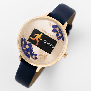 Series 03 collection has a unique dial with jewel-like sapphire blue flowers and a sparking metallic butterfly
