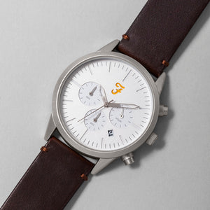 Farah Chrono Watch With Leather Strap