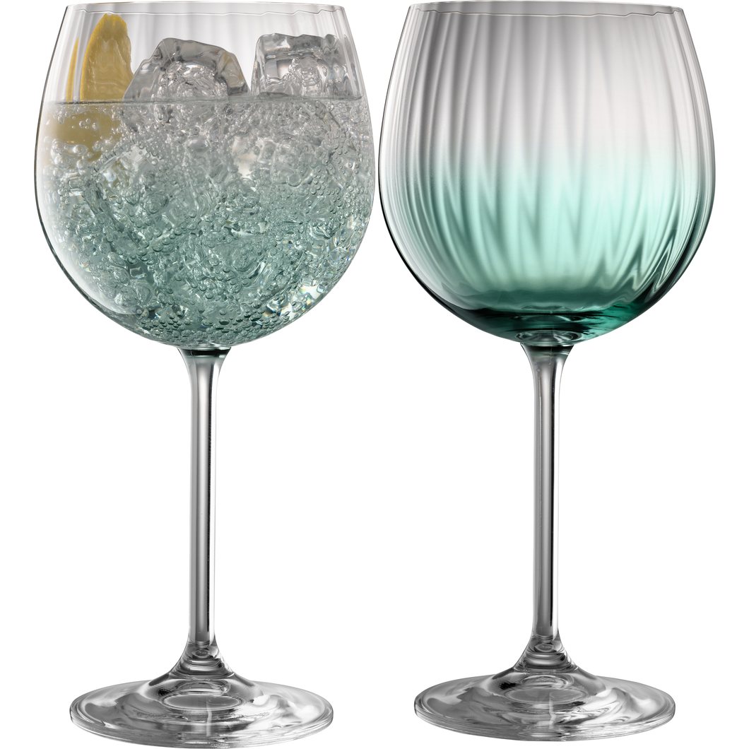 Erne Gin and Tonic Glass Pair Aqua