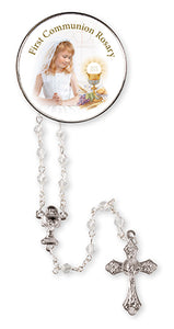 Communion Glass Crystal Rosary Beads