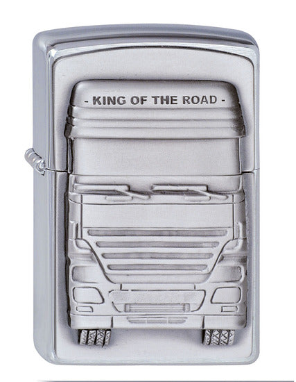 Brushed Chrome, King Of The Road Zippo Lighter