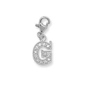 Sterling Silver Cubic Zirconia Set Initial "G"