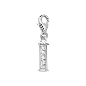 Sterling Silver Cubic Zirconia Set Initial "I"