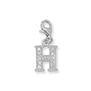 Sterling Silver Cubic Zirconia Set Initial "H"