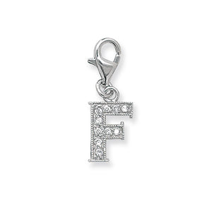 Sterling Silver Cubic Zirconia Set Initial "F"