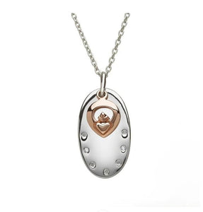 House Of Lor Oval Disc And Claddagh Pendant