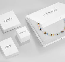 Load image into Gallery viewer, Happy Iconic Cube charm necklace gold pastel
